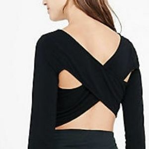 New Express fitted Criss-Cross back crop top
